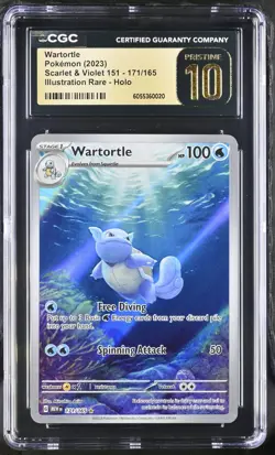 POKEMON English Wartortle 171/165 2023 Scarlet & Violet 151 Holo CGC PRISTINE 10 - Image 1