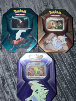 Pokemon Triple Whammy Tins Darkrai Slaking Tyranitar - Set of 3 - Factory Sealed - Image 1