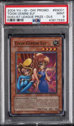2004 YU-GI-OH! PROMO DUELIST LEAGUE SER 6 #EN001 TOON GEMINI ELF PSA 9 - Image 1