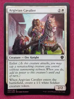 Magic The Gathering DOMINARIA UNITED FOIL ARGIVIAN CAVALIER white card MTG - Image 1