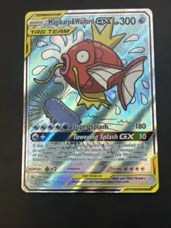 Pokemon SM Team Up Holo Card Magikarp Wailord GX Alternate Full Art 161/181 - Image 2
