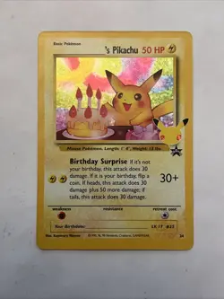 Pokemon Pikachu TCG Birthday Celebrations Holo Rare Card #24 NM/Mint Pack - Image 1