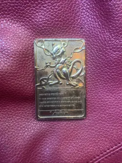 1999 Burger King Limited Edition Pokemon Trading Card 23K Gold Plated Mewtwo - Image 3