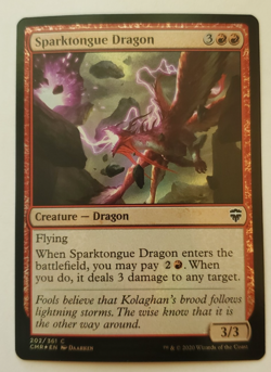 1x Sparktongue Dragon FOIL Commander Legends MTG Magic the Gathering NM - Image 1