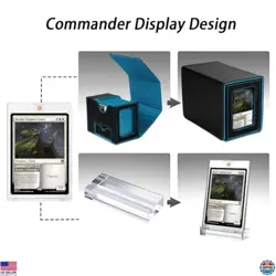 MTG Commander Deck Box & Dice Tower - Holds 100 Double Sleeved Cards, Black/Cyan - Image 5