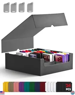 ZLCA MTG & PTCG Card Storage Box - Commander Deck Case for 3200+ Cards, Black - Image 1