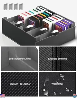 ZLCA MTG & PTCG Card Storage Box - Commander Deck Case for 3200+ Cards, Black - Image 5