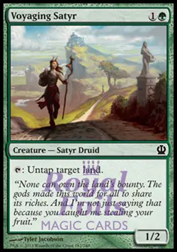 Voyaging Satyr 1x FOIL THS MTG Theros Common MINT green - Image 1