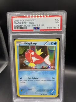 2016 Pokemon XY Generations Toys R Us Holo Magikarp #22 PSA 7 NM - Image 1