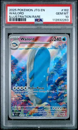 2025 POKEMON JTG EN-JOURNEY TOGETHER ILLUSTRATION RARE #162 WAILORD PSA 10 - Image 1