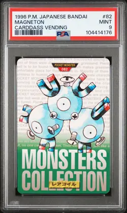 1996 POKEMON JPN BANDAI CARDDASS VENDING #82 MAGNETON PSA 9 - Image 1