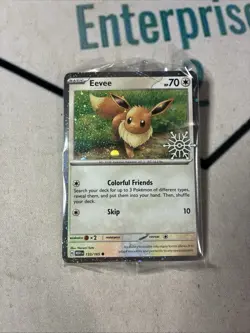 Eevee 133/165 SEALED Pokemon Holiday Calendar 2025 Festive Stamp Snowflake - Image 1
