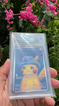 PIKACHU GREY FELT HAT VAN GOGH STARRY HOLOCUSTOM ART [LAST SPECIAL CARD] POKEMON - Image 3