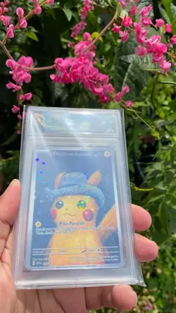 PIKACHU GREY FELT HAT VAN GOGH STARRY HOLOCUSTOM ART [LAST SPECIAL CARD] POKEMON - Image 4