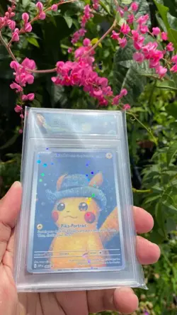 PIKACHU GREY FELT HAT VAN GOGH STARRY HOLOCUSTOM ART [LAST SPECIAL CARD] POKEMON - Image 5