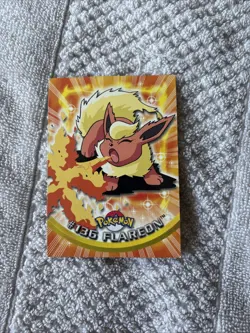 Pokemon Flareon #136 Topps TV Animation Blue Logo Series 3 Trading Card - Image 1