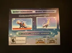 GameStop Scarlet & Violet Shiny Koraidon/Miraidon Promo Card - NEW - UNSCRATCHED - Image 2