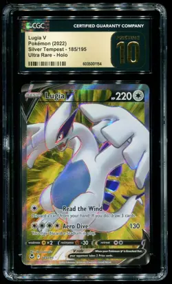CGC Pristine 10 Lugia V Full Art Silver Tempest 2022 Pokemon Card #185 - Image 1