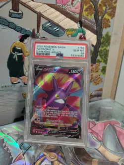 69 Cert # PSA 10 GEM MINT Crobat V 182/189 FA Darkness Ablaze Pokemon Card - Image 1