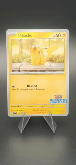 Pikachu SVP214 Illustration Contest 2024 Promo Pokemon Card SV BSP PTCG NM - Image 1