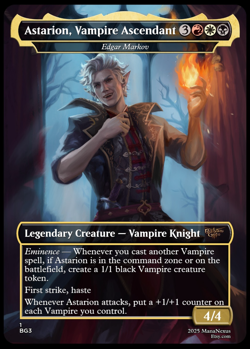 MTG - Edgar Markov Alternative Art - Astarion BG3 - FOIL - S33 Cardstock - Image 1