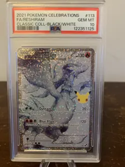 2021 POKEMON CELEBRATIONS CLASSIC COLLECTION #113 FULL ART/RESHIRAM PSA 10 - Image 1