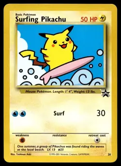 2001 Promos - Wizards Black Star1 Surfing Pikachu Basic/Promo #28 - Image 1