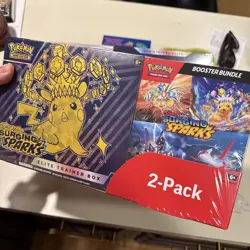Pokemon Surging Sparks ETB + Booster Bundle Costco 2-Pack SEALED 🚀 - Image 1