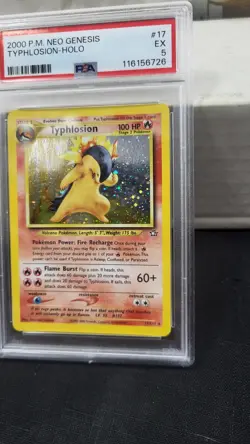 2000 TYPHLOSION HOLO RARE NEO GENESIS POKEMON TCG PSA 5 (EX) EXCELLENT #17/111 - Image 3