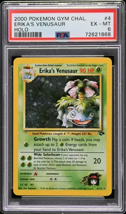 2000 POKEMON GYM CHALLENGE HOLO #4 ERIKA'S VENUSAUR PSA 6 - Image 1