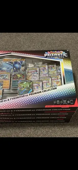 🔥4x Pokemon Prismatic Evolutions Lucario EX & Tyranitar EX Premium Collection🔥 - Image 5