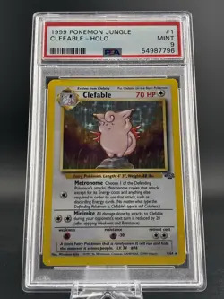 1999 Pokemon Jungle Clefable #1 English Holo Rare 1/64 PSA 9 MINT - Image 1