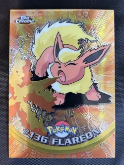 2000 Pokemon Topps Chrome Flareon #136 - NM - Image 1