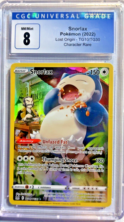 Snorlax Trainer Gallery #TG10/TG30 Swsh11: Lost Origin Pokemon TCG CGC 8 - Image 1