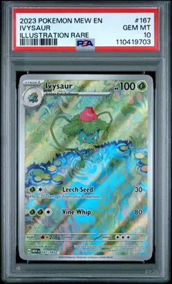 2023 POKEMON MEW EN-151 ILLUSTRATION RARE #167 IVYSAUR PSA 10 - Image 1