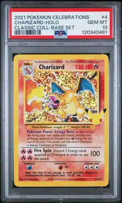 2021 POKEMON CELEBRATIONS CLASSIC COLL #4 CHARIZARD-HOLO PSA 10 - Image 1