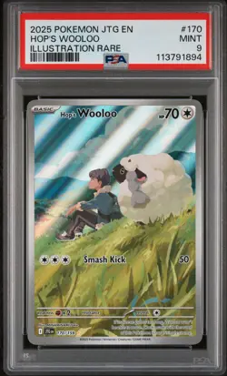 2025 POKEMON JTG EN-JOURNEY TOGETHER ILLUSTRATION RARE #170 HOP'S WOOLOO PSA 9 - Image 1