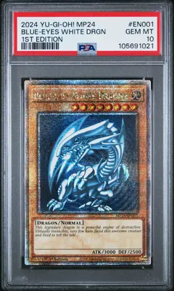 2024 YU-GI-OH! MP24-25TH ANV TIN: DUELING MIRRORS BLUE-EYES WHITE DRAGON PSA 10 - Image 1
