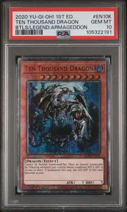 2020 YU-GI-OH! BATTLES OF LEGEND: ARMAGEDDON 1ST ED TEN THOUSAND DRAGON PSA 10 - Image 1