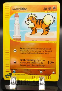 Pokemon TCG Card - Growlithe 80/147 Aquapolis Reverse Holo Common - Image 1