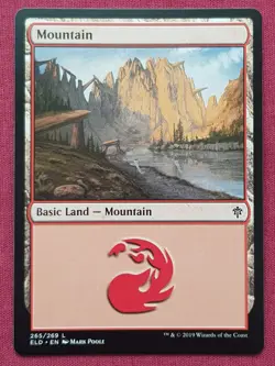 Magic The Gathering THRONE OF ELDRAINE MOUNTAIN 265 land card MTG - Image 1
