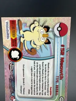 Meowth #52 - Topps Chrome Series 1 Pokemon Card - Image 5