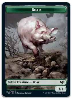 Boar Token #12 (NM) Crimson Vow VOW Magic MTG - Image 1