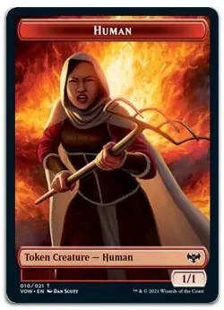 Human Token (010) #10 (NM) Crimson Vow VOW Magic MTG - Image 1