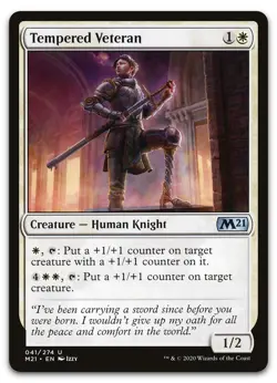 Tempered Veteran #41 (NM) Core Set 2021 M21 Magic MTG - Image 1