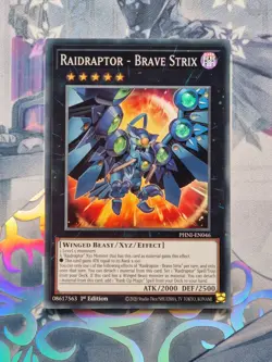 PHNI-EN046 Raidraptor - Brave Strix Super Rare 1st Edition Near Mint YuGiOh TCG - Image 1