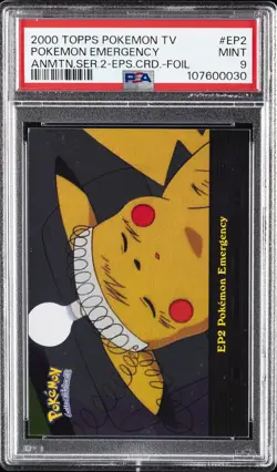 2000 TOPPS POKEMON TV ANIMATION SER 2 EPISODE CARDS FOIL POKEMON EMERGENCY PSA 9 - Image 1