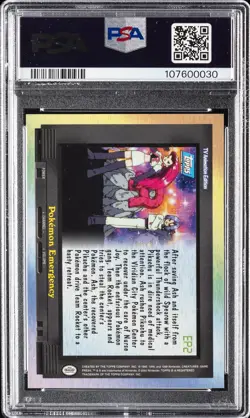 2000 TOPPS POKEMON TV ANIMATION SER 2 EPISODE CARDS FOIL POKEMON EMERGENCY PSA 9 - Image 2