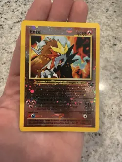 Pokemon Entei Card 34 Reverse Holographic Black Star Promo NM - Image 1