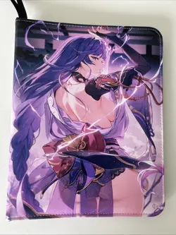 Raiden Shogun Zero Two Anime Waifu Trading Card 4 A6 Pockets Zipper Binder - Image 1